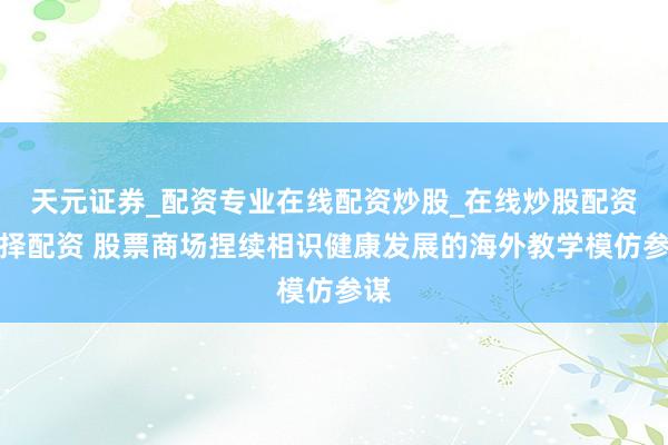天元证券_配资专业在线配资炒股_在线炒股配资选择配资 股票商场捏续相识健康发展的海外教学模仿参谋