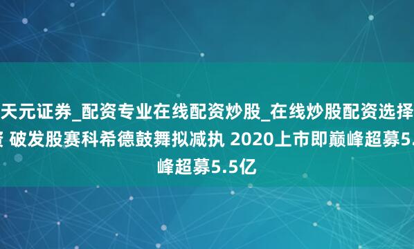 天元证券_配资专业在线配资炒股_在线炒股配资选择配资 破发股赛科希德鼓舞拟减执 2020上市即巅峰超募5.5亿